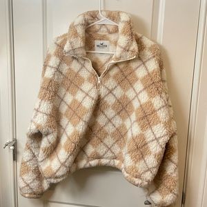 HOLLISTER quarter zip Sherpa, crop fit